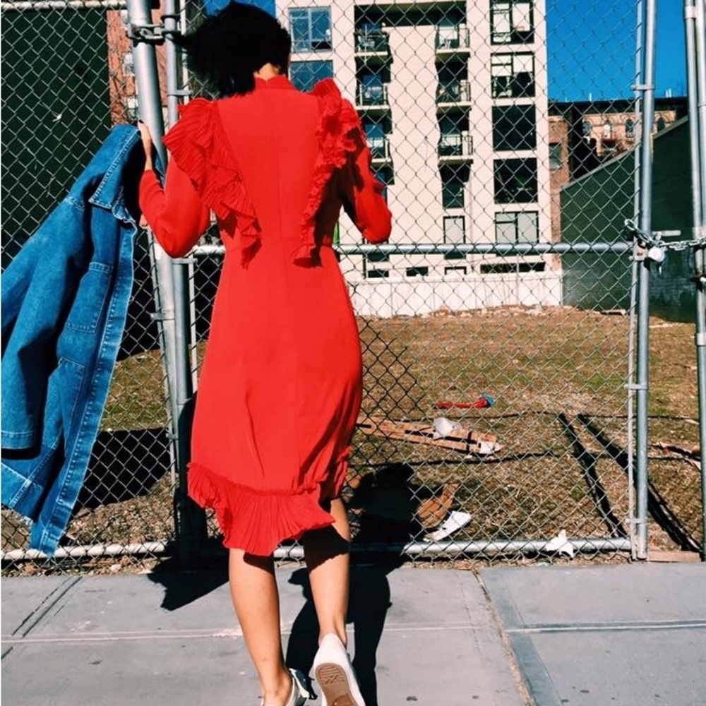 Pixie Market Red Midi Dress - Picture 7 of 11